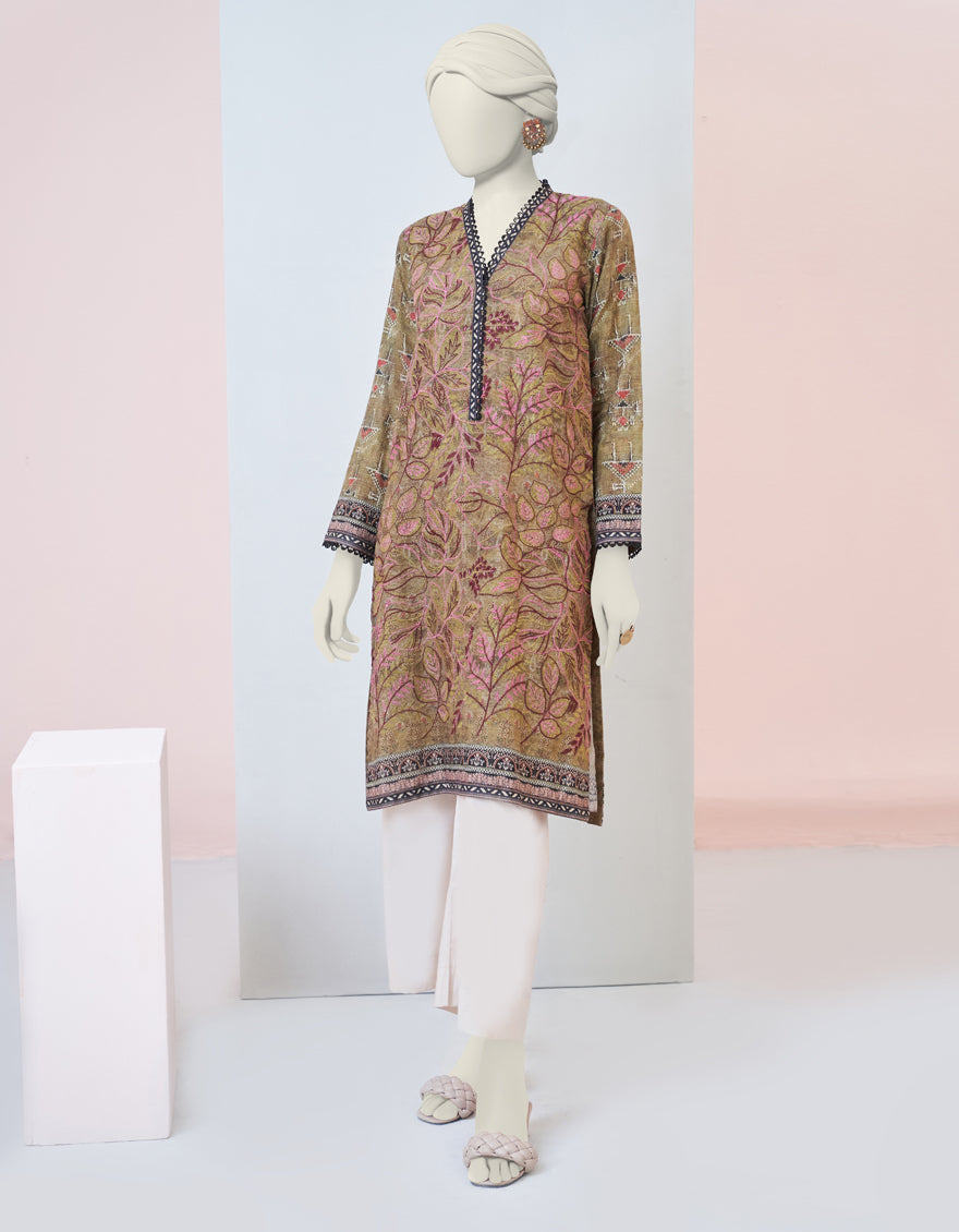 Kinari Green Kurti - J. Junaid Jamshed