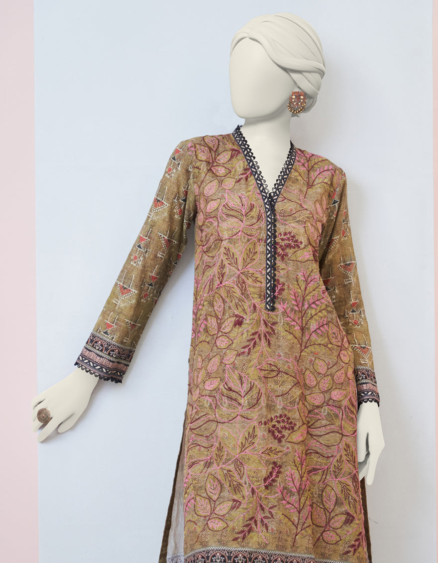 Kinari Green Kurti - J. Junaid Jamshed