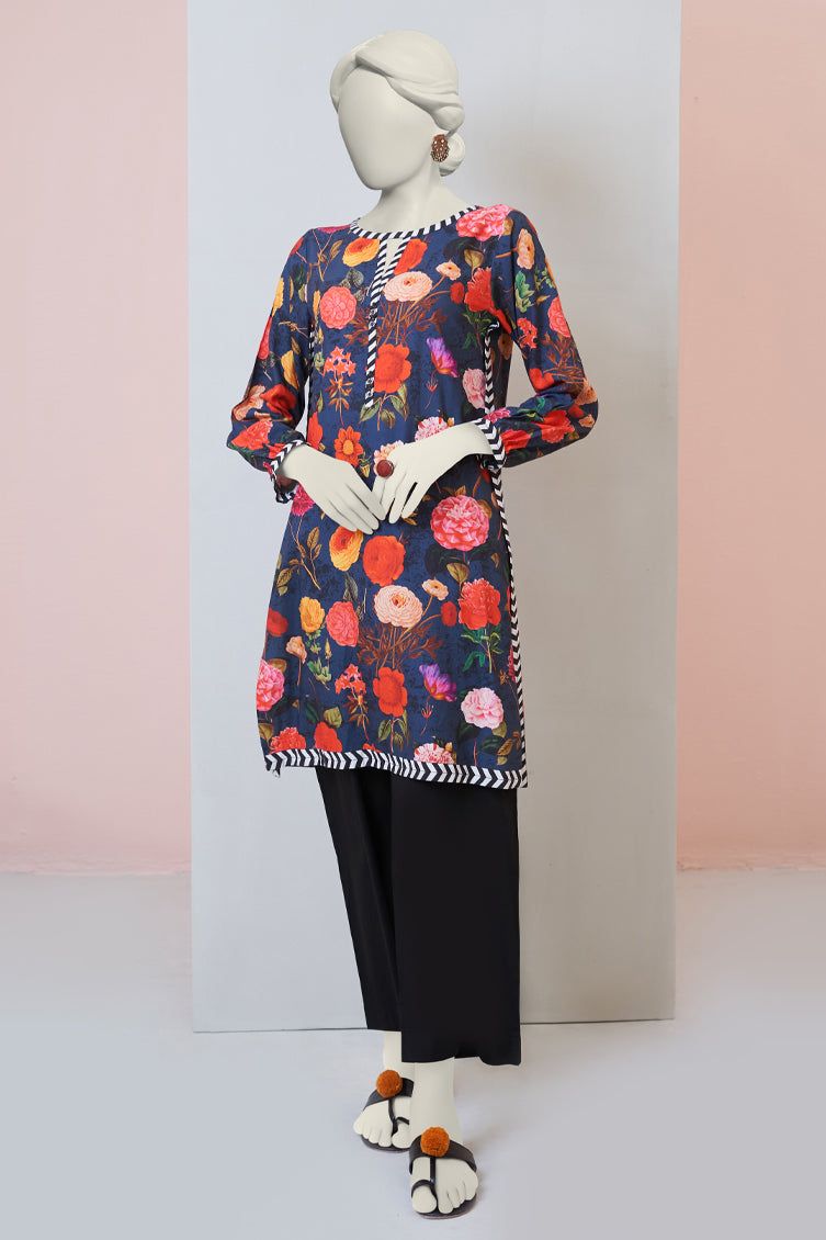 Rexine Blue Kurti - J. Junaid Jamshed