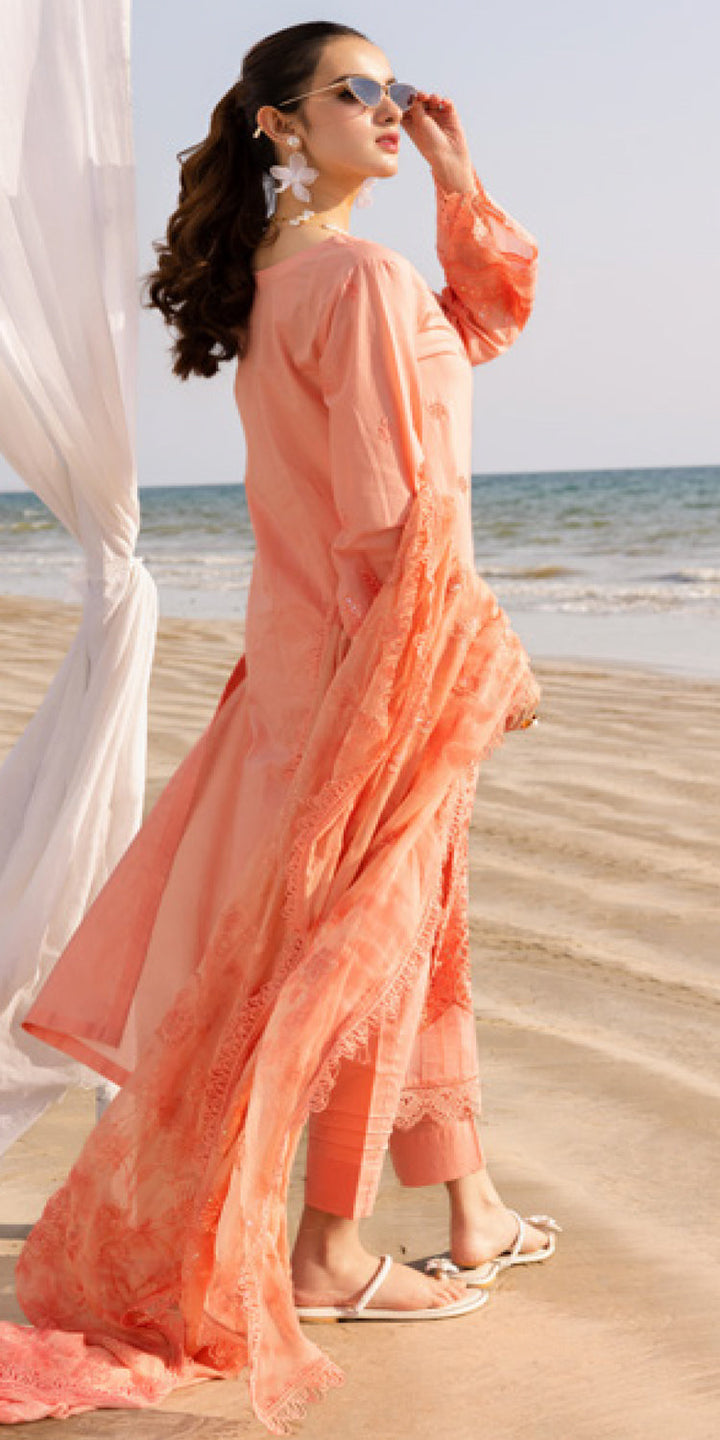 Chikankari Lawn Pink Stitched Suit - Nureh