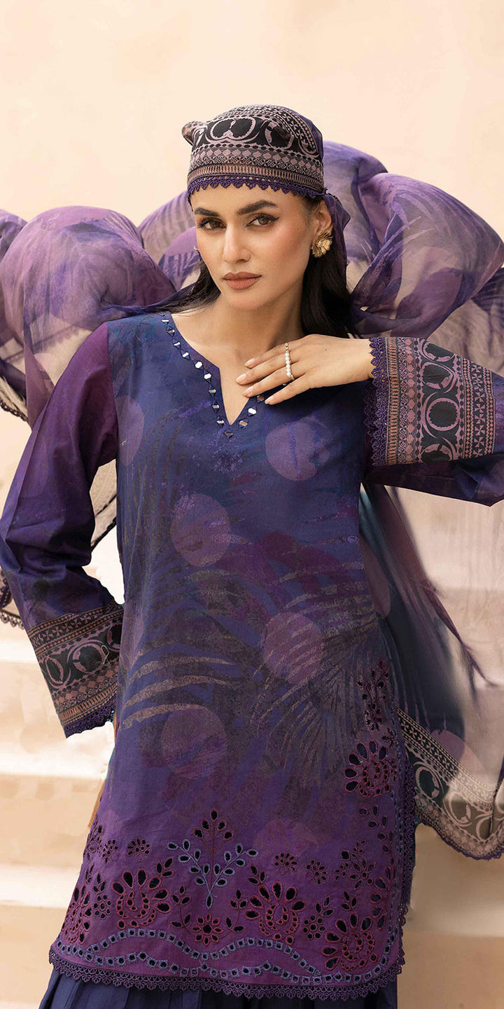 Lawn Blue Stitched Suit - Kesariya Vol III by Nureh