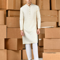 Blended Cream Special Kurta - J. Junaid Jamshed