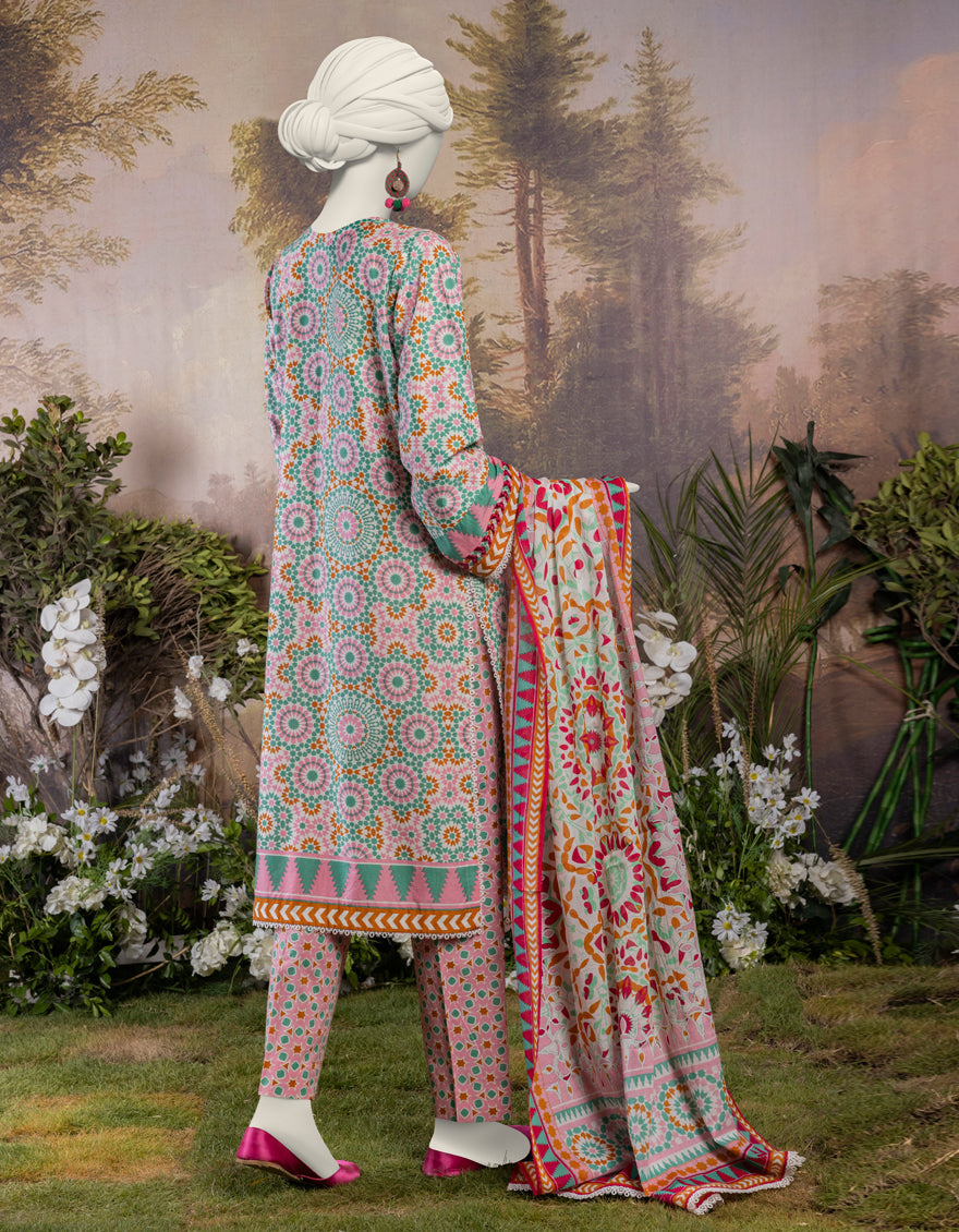 Lawn Pink Stitched Suit - J. Junaid Jamshed