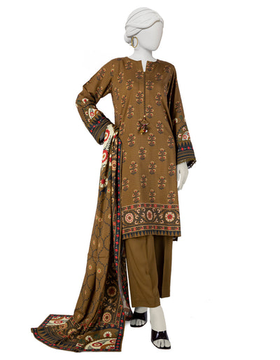 Linen Mehndi Stitched Suit - J. Junaid Jamshed