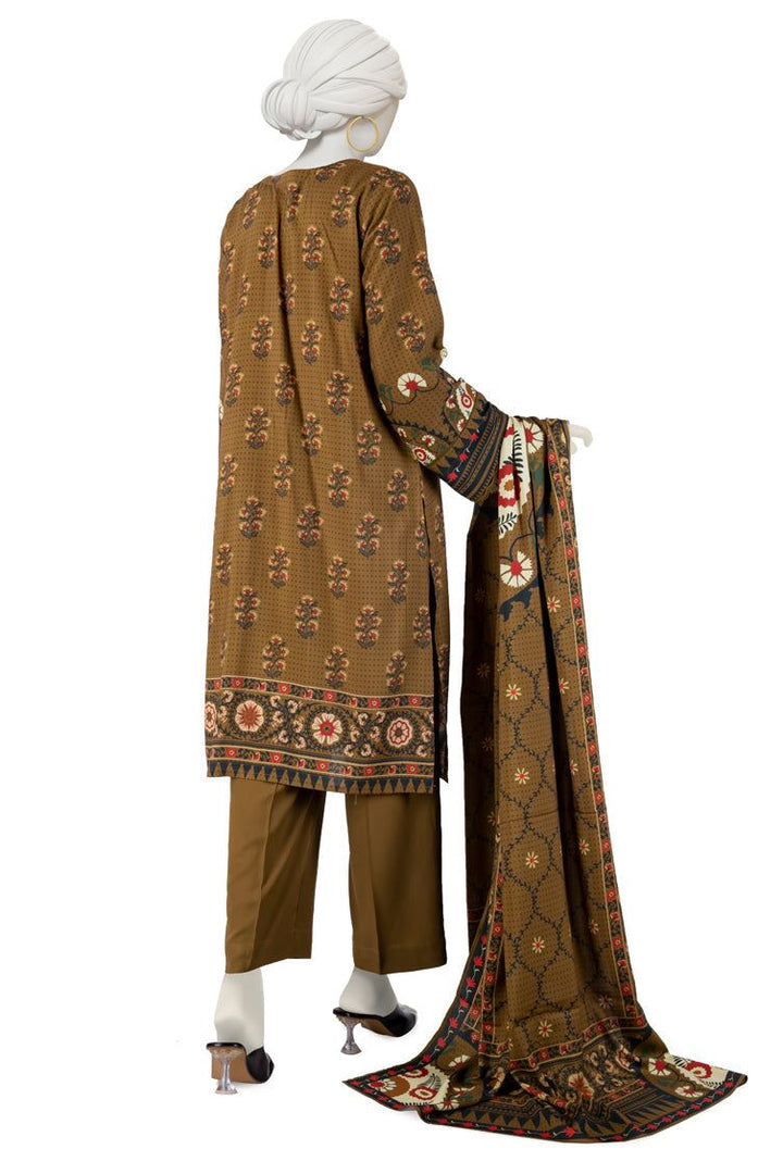 Linen Mehndi Stitched Suit - J. Junaid Jamshed