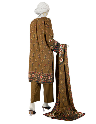 Linen Mehndi Stitched Suit - J. Junaid Jamshed