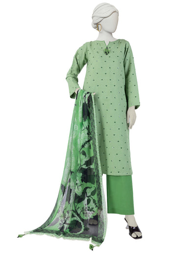 Dobby Green Stitched Suit - J. Junaid Jamshed