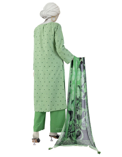 Dobby Green Stitched Suit - J. Junaid Jamshed