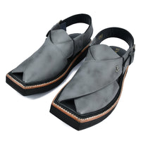 High Chrome Grey Peshawari Chappal - J. Junaid Jamshed