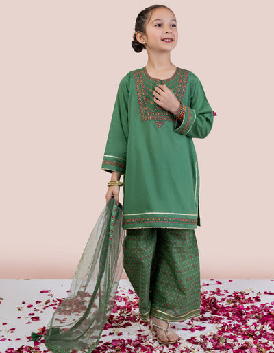 Lawn Green 3 Piece Suit - J. Junaid Jamshed