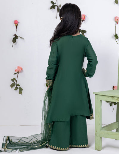Dyed Green 3 Piece Stitched Suit - J. Junaid Jamshed