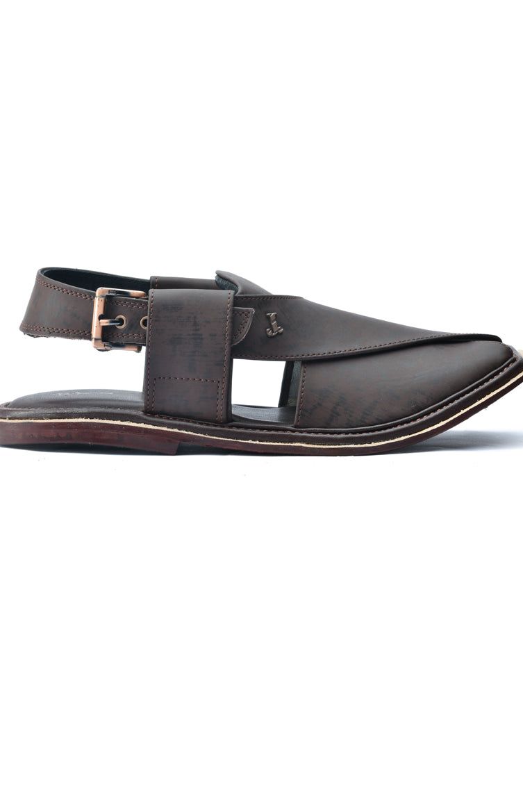 Maroon Peshawari Chappal - J. Junaid Jamshed