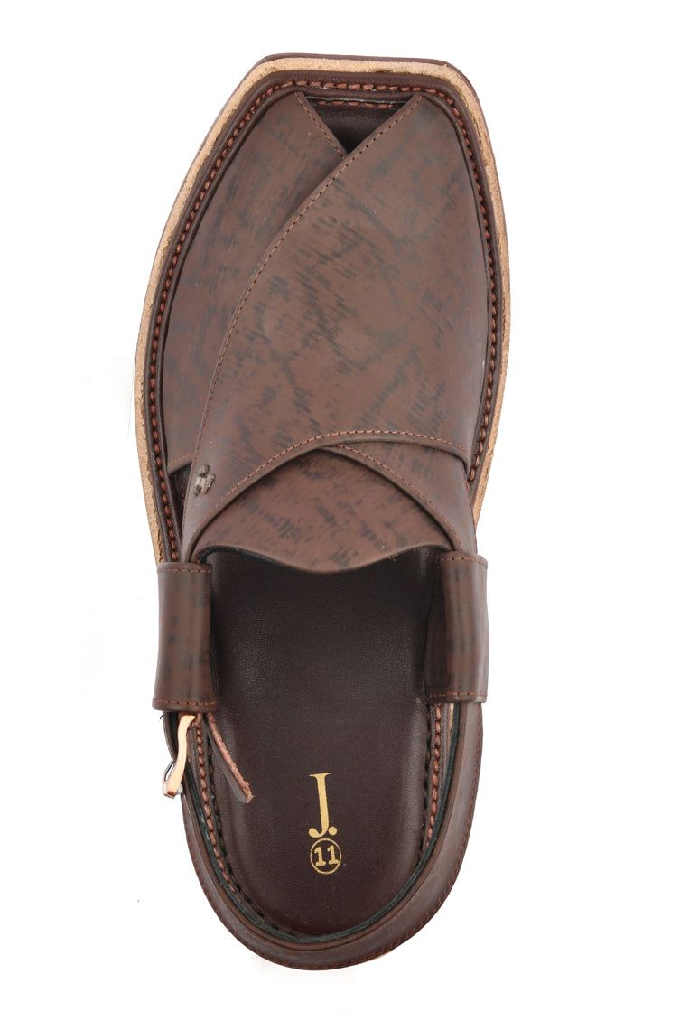 Maroon Peshawari Chappal - J. Junaid Jamshed