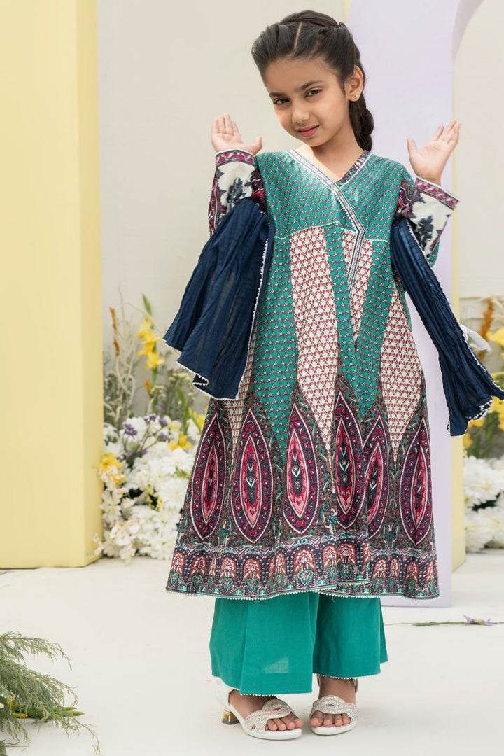 Lawn Green Stitched Suit - J. Junaid Jamshed