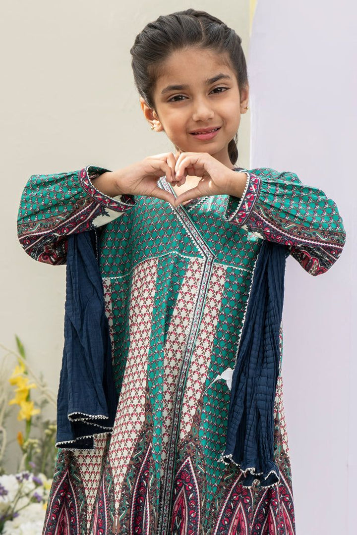 Lawn Green Stitched Suit - J. Junaid Jamshed