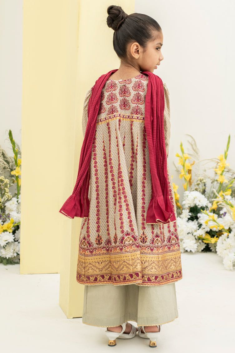 Lawn Brown Stitched Suit - J. Junaid Jamshed