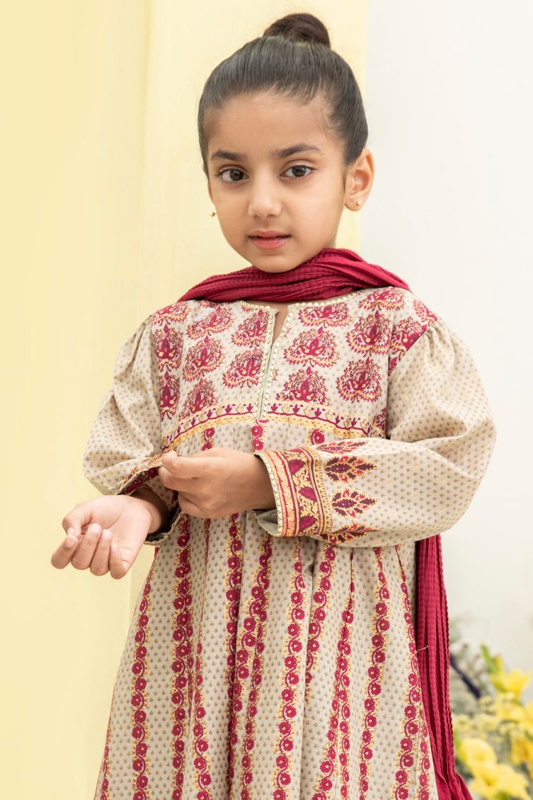 Lawn Brown Stitched Suit - J. Junaid Jamshed