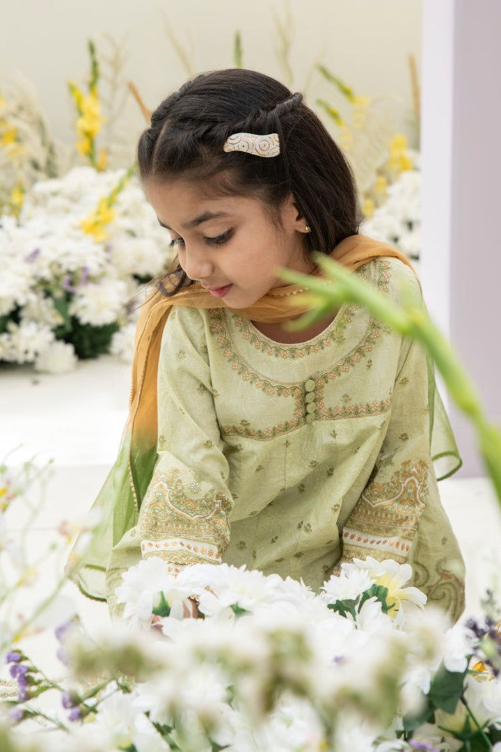 Lawn Green 3 Piece Stitched Suit - J. Junaid Jamshed