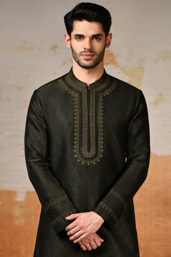 Polyester Green Special Kurta - J. Junaid Jamshed