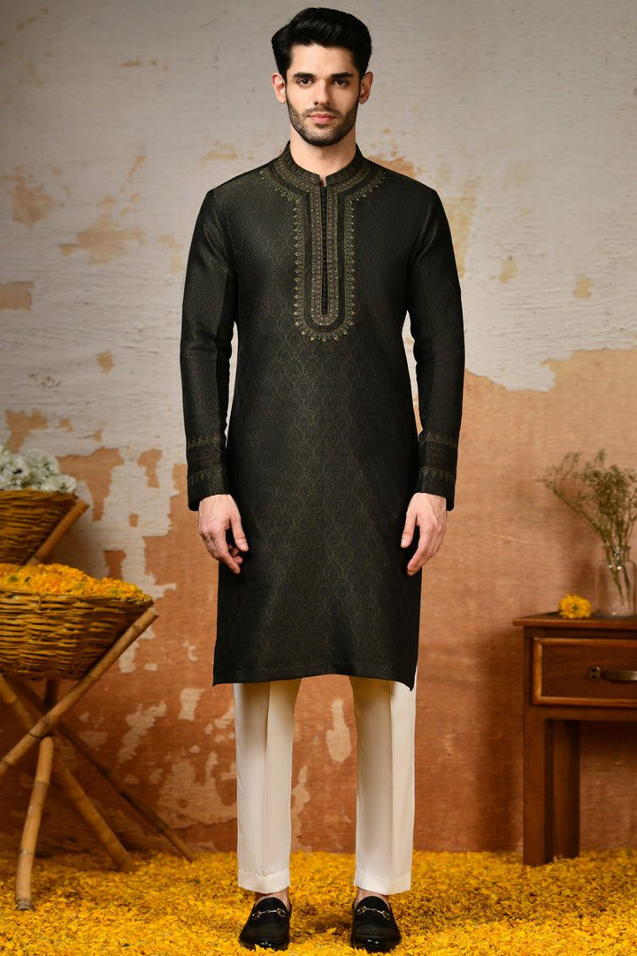 Polyester Green Special Kurta - J. Junaid Jamshed