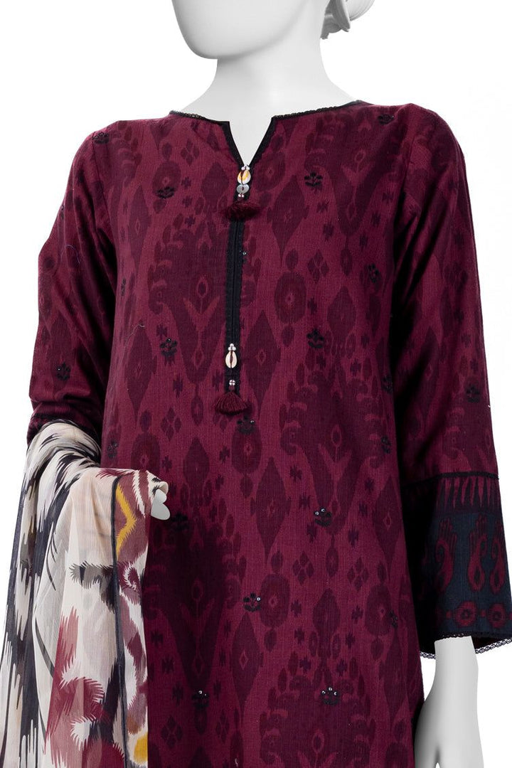 Cambric Grey Stitched Suit - J. Junaid Jamshed