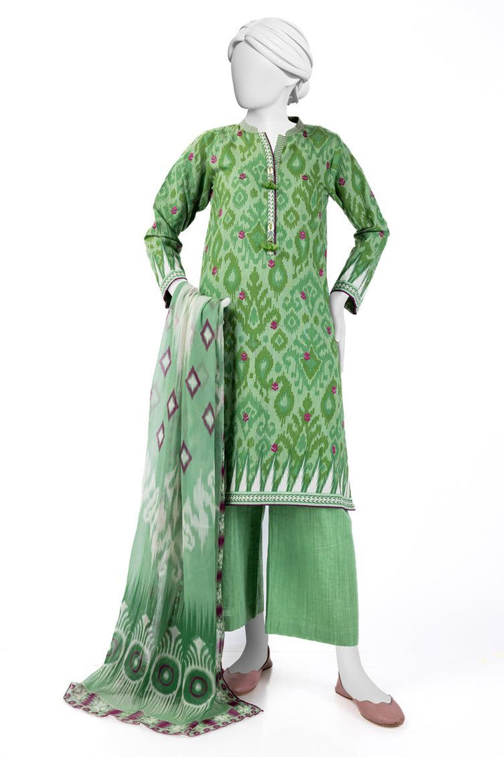 Khaddar Green Stitched Suit - J. Junaid Jamshed