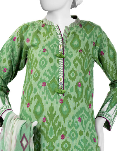 Khaddar Green Stitched Suit - J. Junaid Jamshed