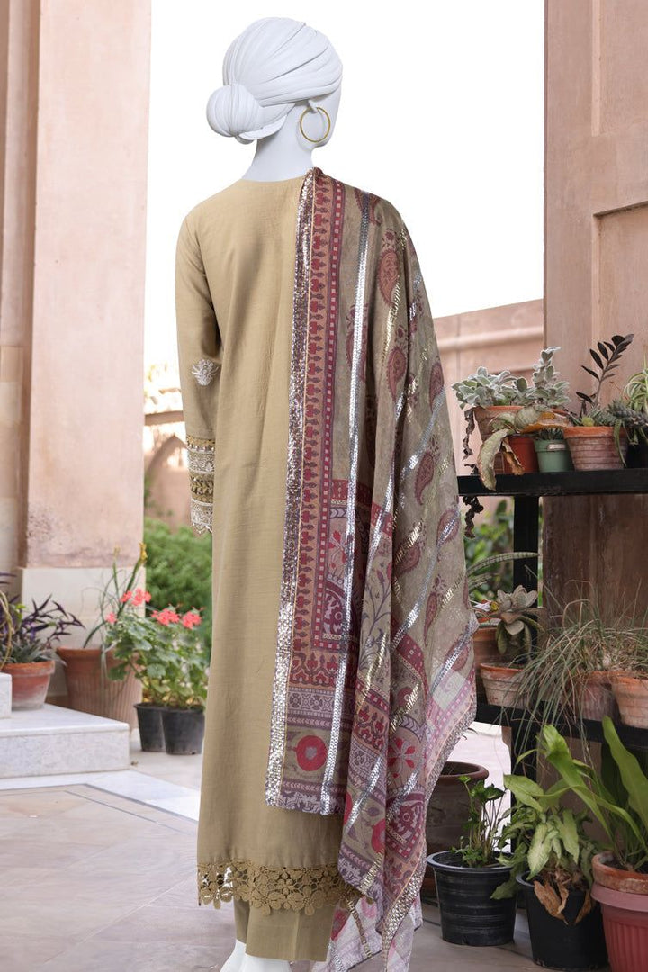 Lawn Green Stitched Suit - J. Junaid Jamshed