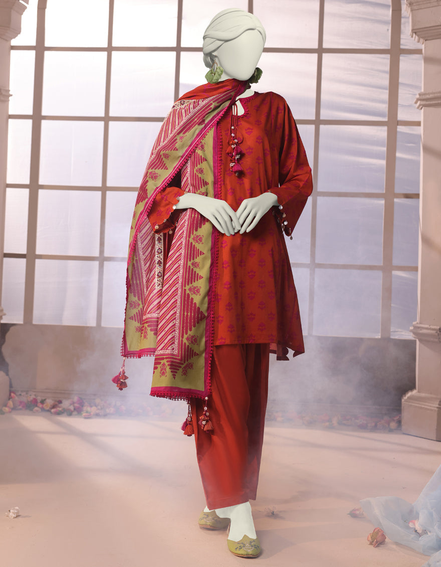 Cambric Multi Unstitched Suit - J. Junaid Jamshed