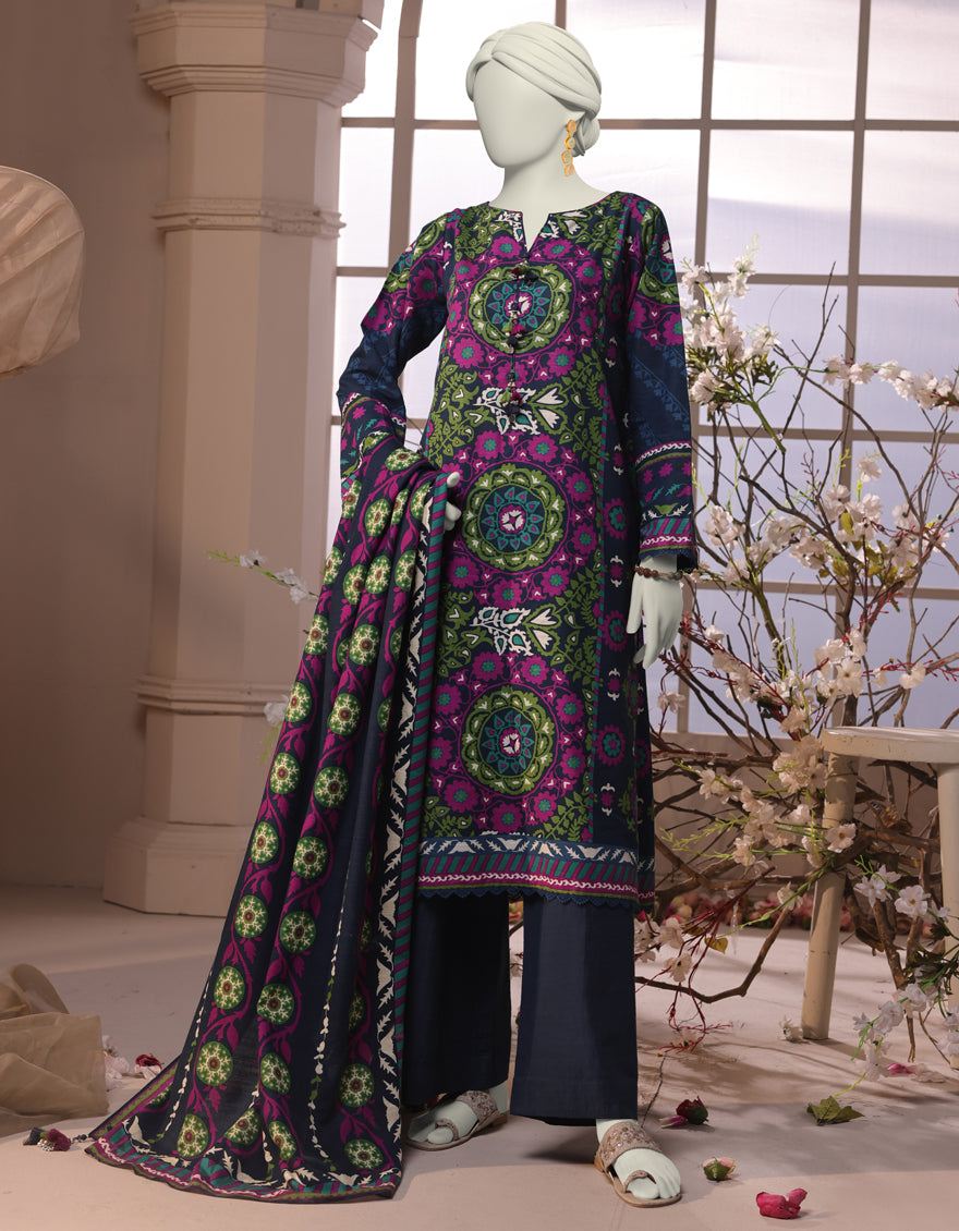 Slub Multi Unstitched Suit - J. Junaid Jamshed