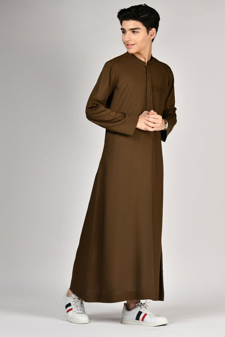Polyester Brown Jubba - J. Junaid Jamshed