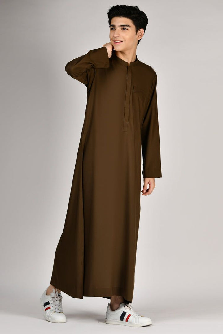 Polyester Brown Jubba - J. Junaid Jamshed