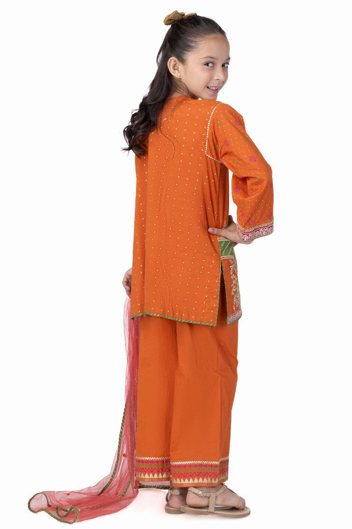 Lawn Silk Rust Stitched Suit - J. Junaid Jamshed