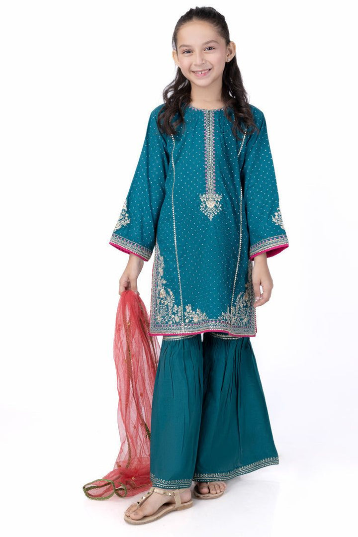 Lawn Silk Green Stitched Suit - J. Junaid Jamshed