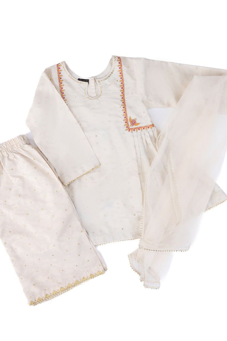 Khaddi Off White Stitched Suit - J. Junaid Jamshed