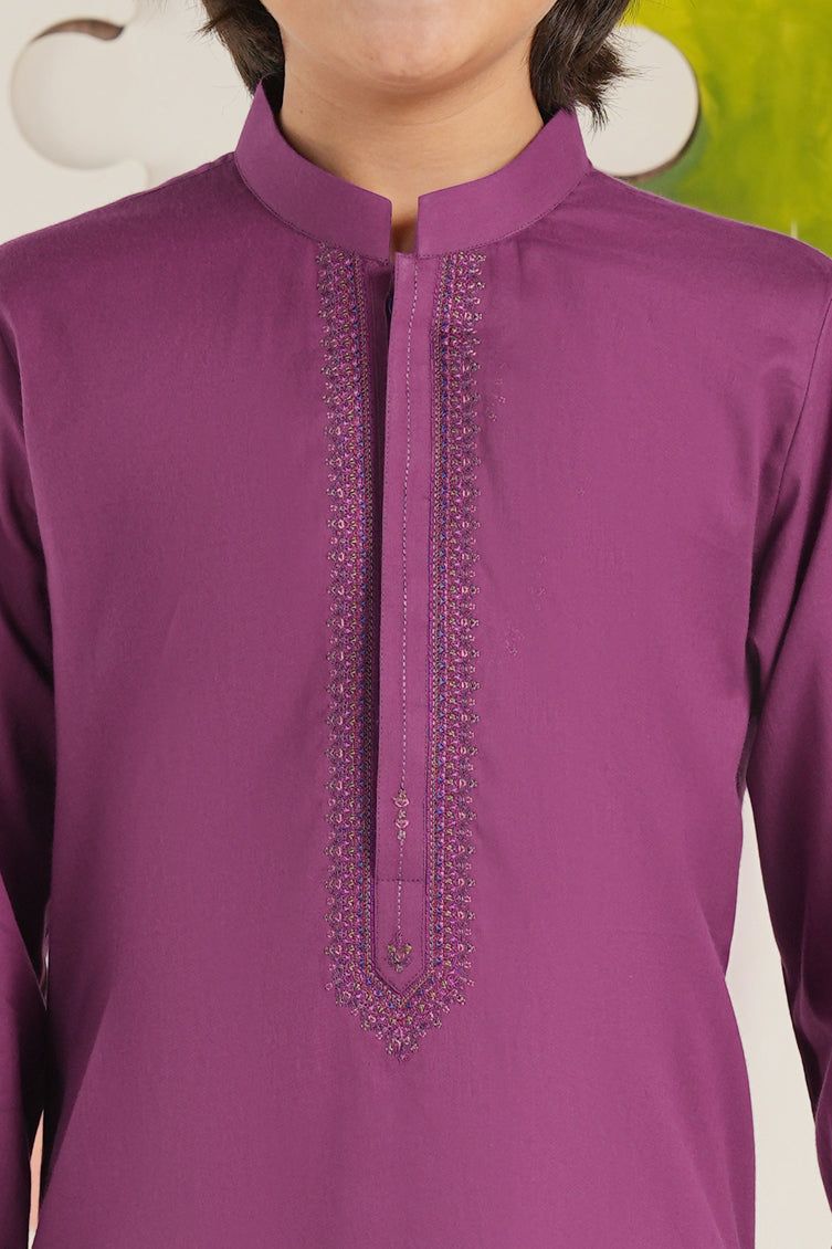 Cotton Magenta Kurta - J. Junaid Jamshed