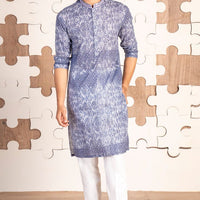 Cotton Blue Kurta - J. Junaid Jamshed