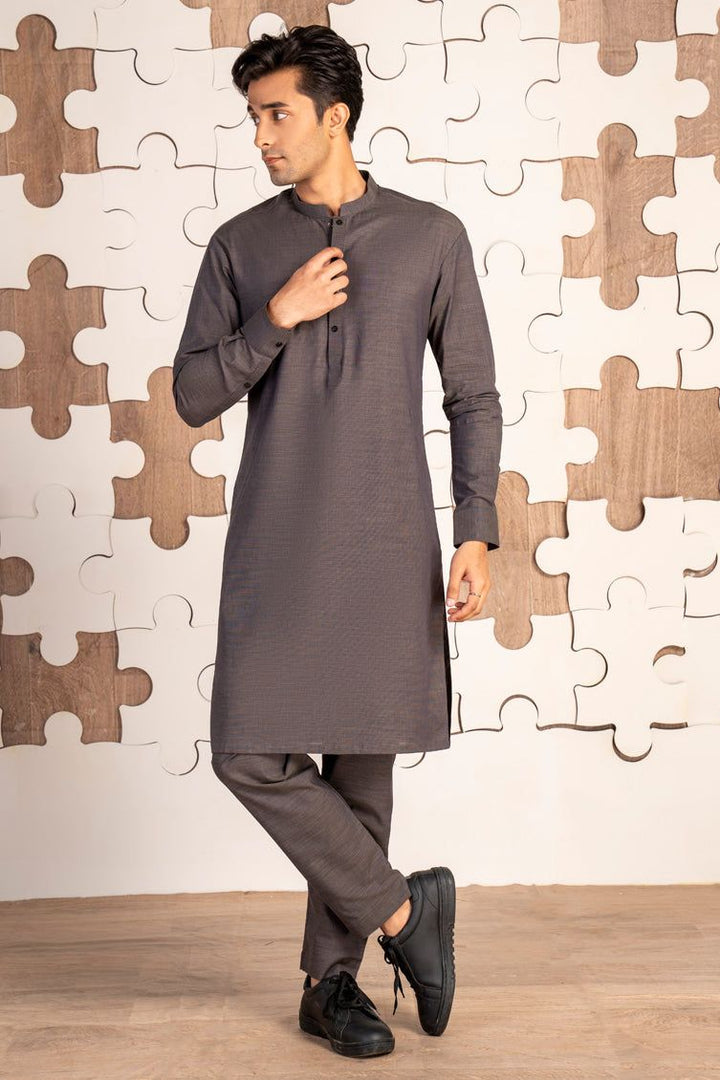 Cotton Brown Kurta Trouser - J. Junaid Jamshed