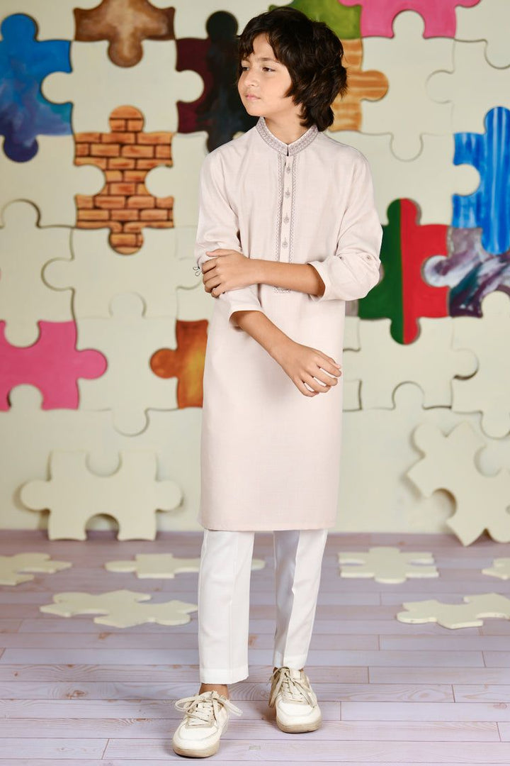 Blended Dull Pink Kurta - J. Junaid Jamshed