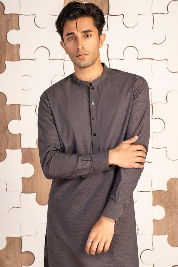 Cotton Brown Kurta Trouser - J. Junaid Jamshed