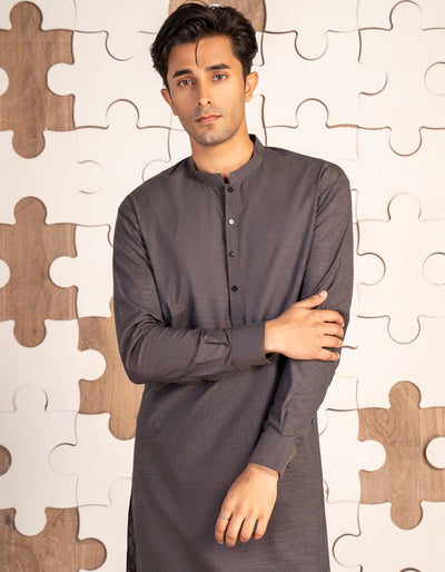 Cotton Brown Kurta Trouser - J. Junaid Jamshed