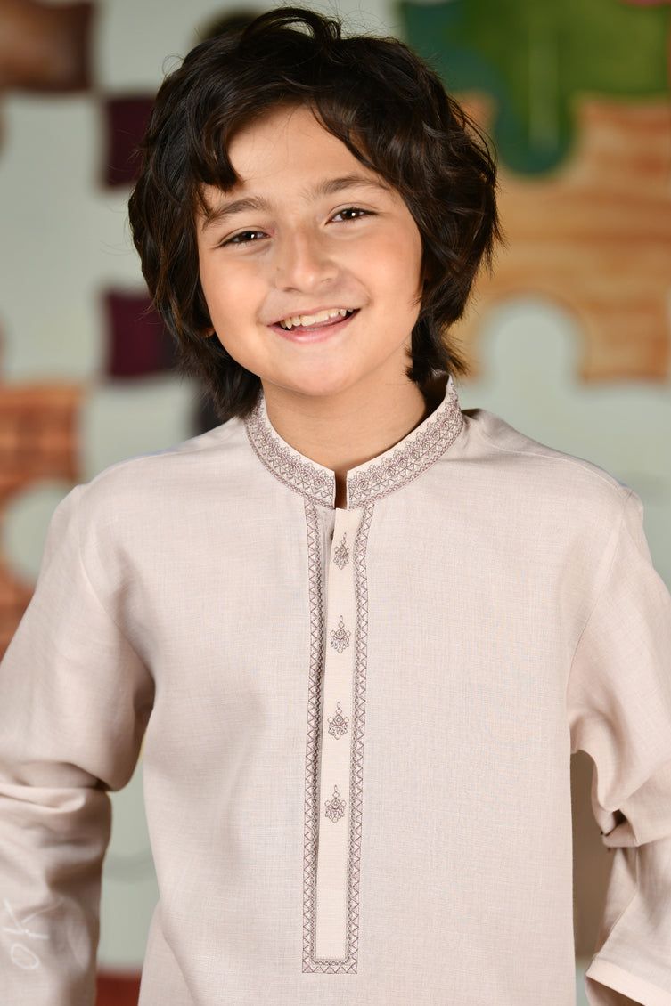 Blended Dull Pink Kurta - J. Junaid Jamshed