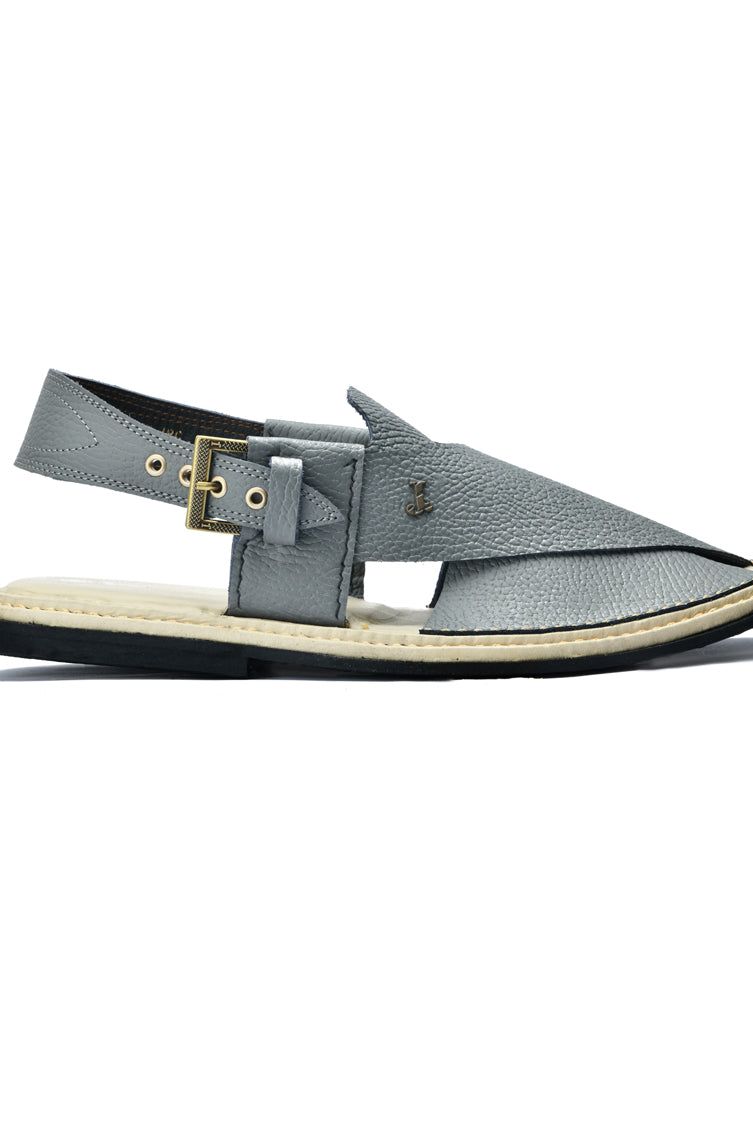 Plain Grey Peshawari Chappal - J. Junaid Jamshed