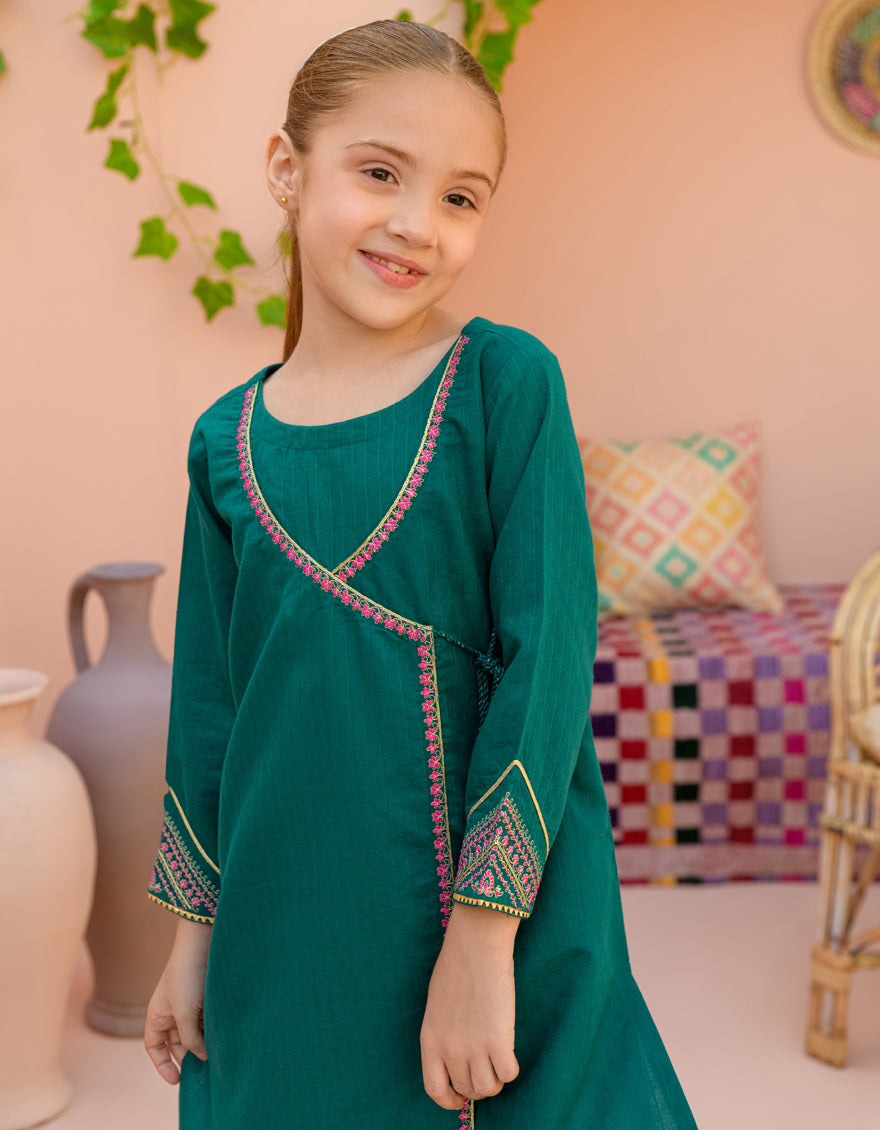 Textured Green Kurti - J. Junaid Jamshed