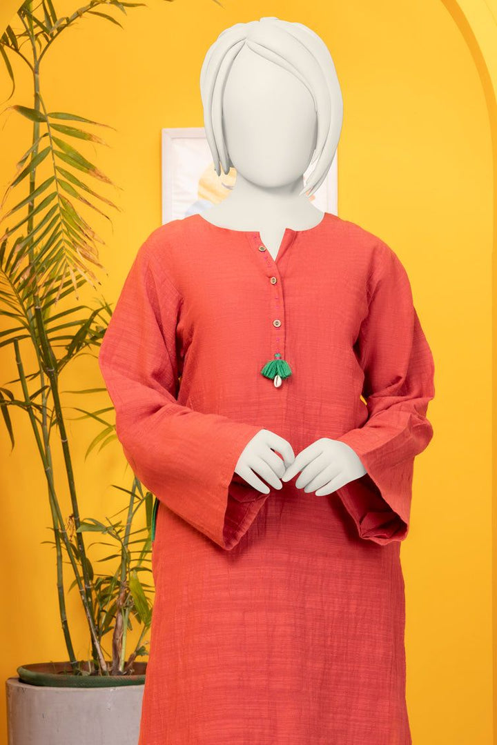 Khaddar Red Stitched Suit - J. Junaid Jamshed