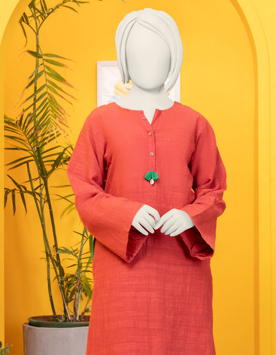 Khaddar Red Stitched Suit - J. Junaid Jamshed