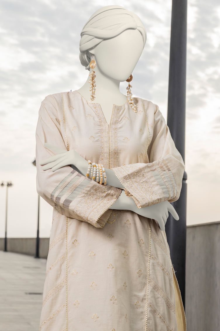 Dyed Brown Kurti - J. Junaid Jamshed