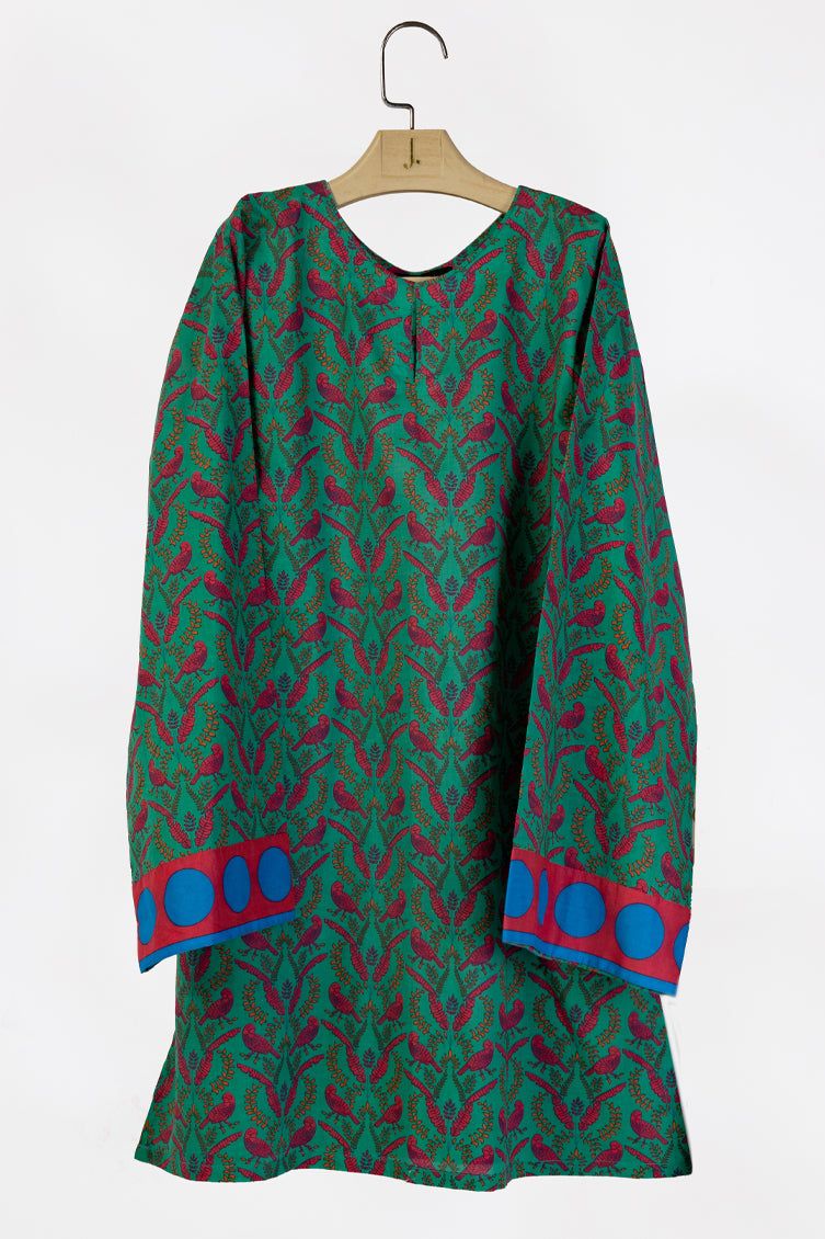 Lawn Green Kurti - J. Junaid Jamshed