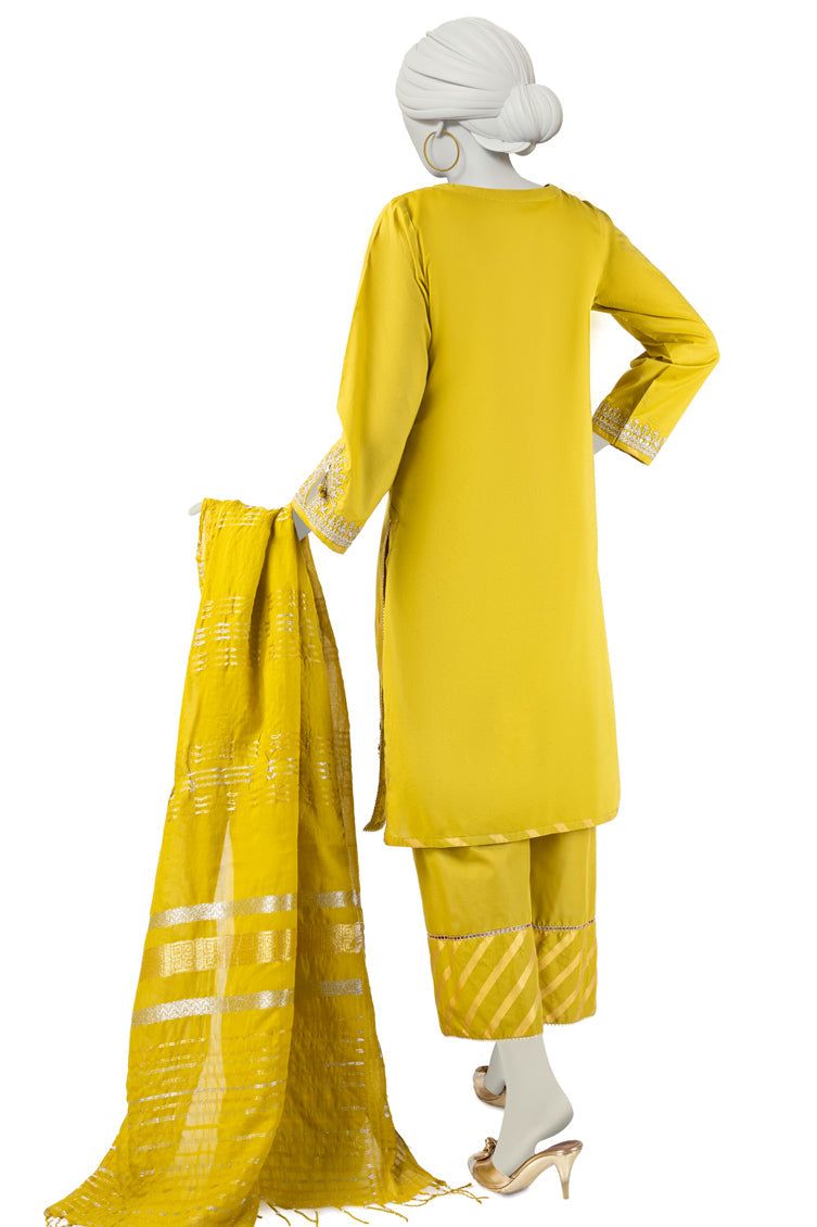 Lawn Yellow 2 Piece Stitched Suit - J. Junaid Jamshed