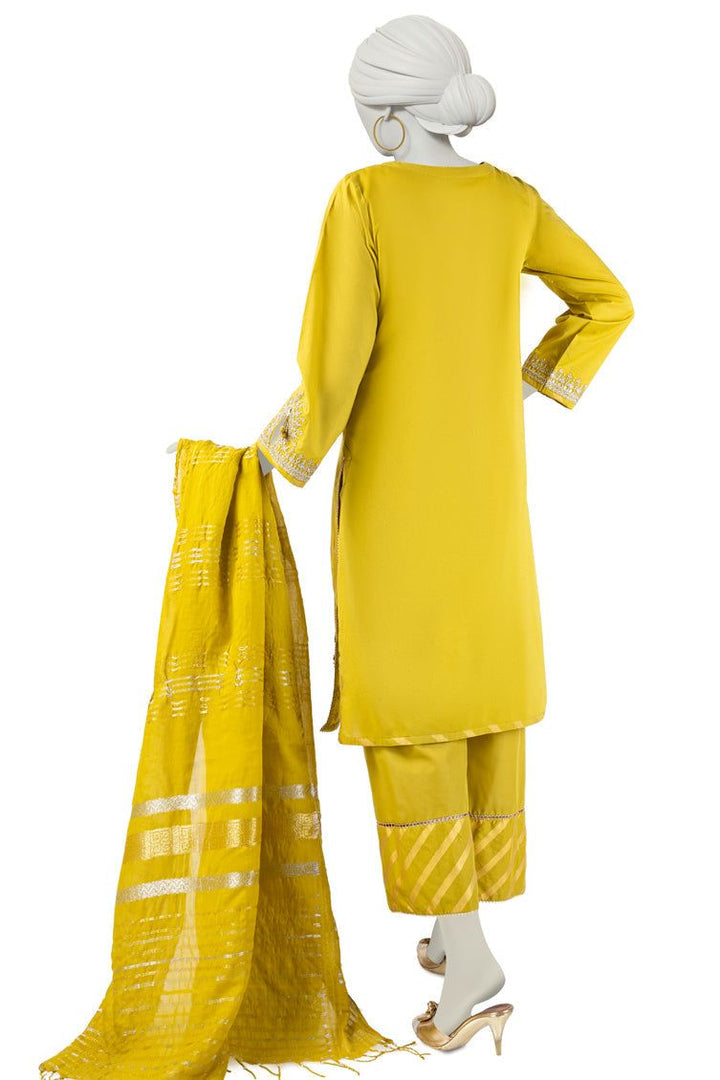 Lawn Yellow 2 Piece Stitched Suit - J. Junaid Jamshed
